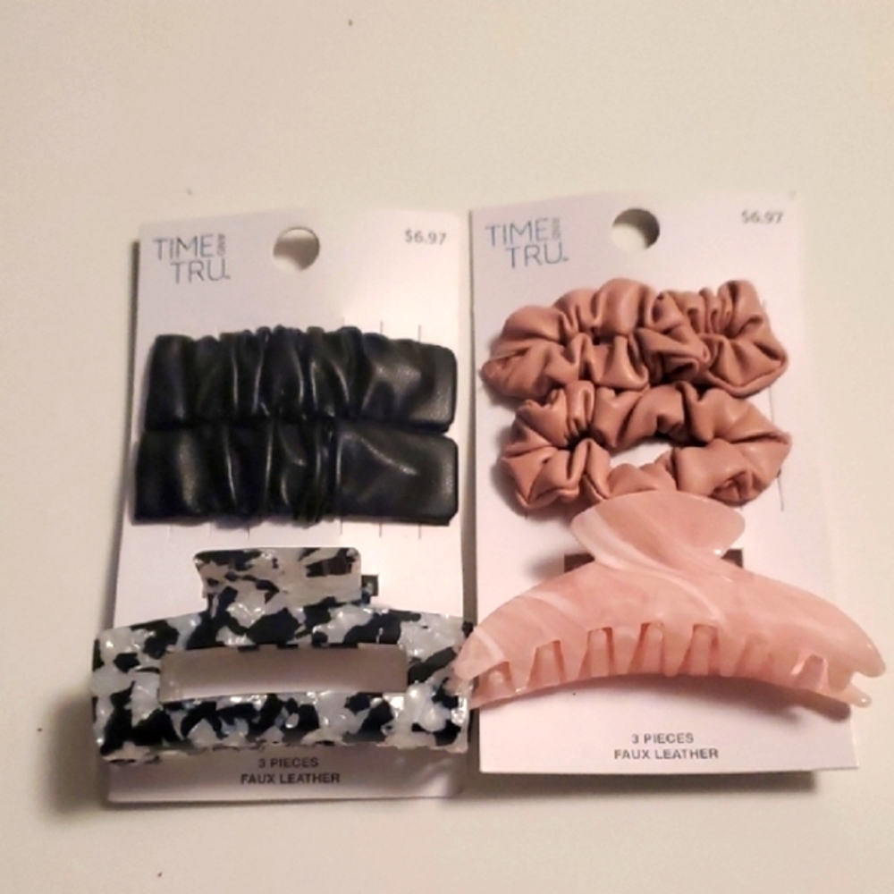 Time and Tru Black and Pink Hair Accessories Set Over 10 Pieces - Picture 2 of 6